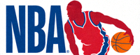 美国国家篮球协会NBA标志 - 红蓝配色篮球运动员剪影